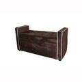 Ore Furniture 22 In. Brown Suede Shoe Storage Bench HB4664